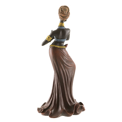 African Lady Statue Standing Red 38.5cm