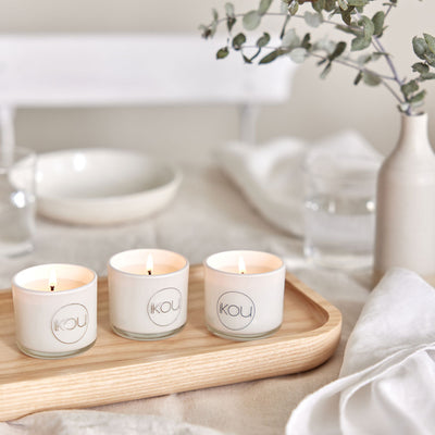 GIFT BOX Small Glass Candle Trio - Karma Living