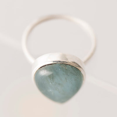 Aquamarine Teardrop Ring - Karma Living