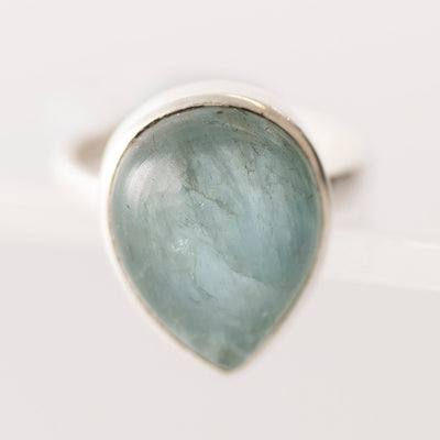 Aquamarine Teardrop Ring - Karma Living