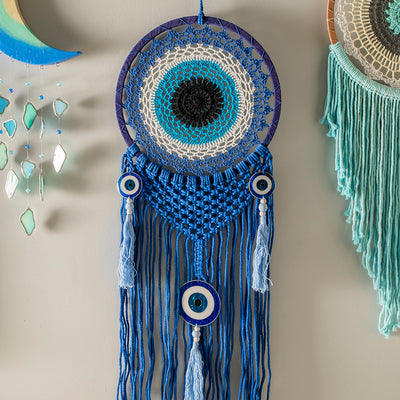 Evil Eye Wall Hanging Blue & White 100x32cm