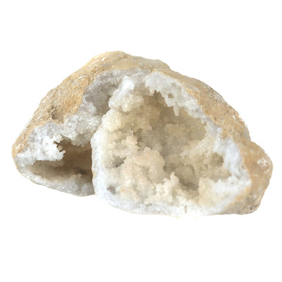White Calcite Crystal Geode Small - Karma Living