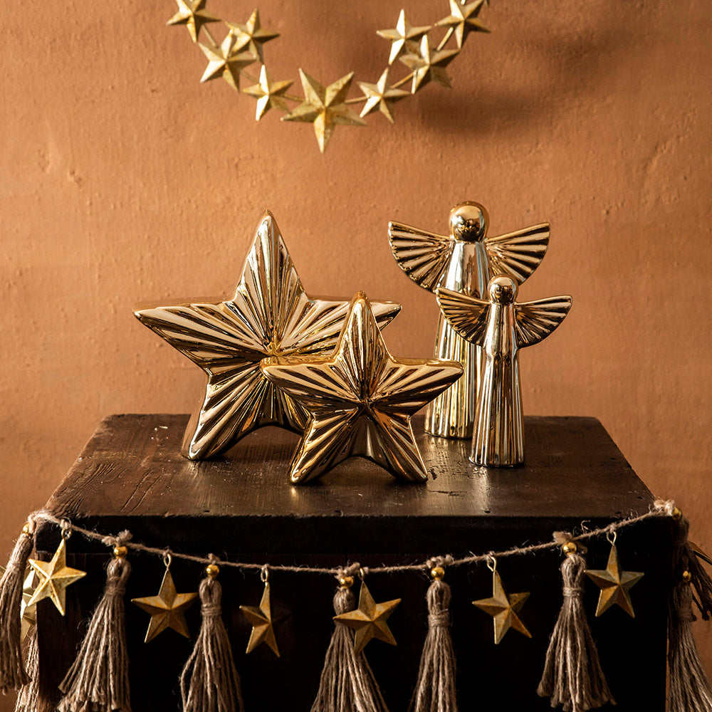 GARLAND Star Gold with Tassle 10x113cm - Karma Living