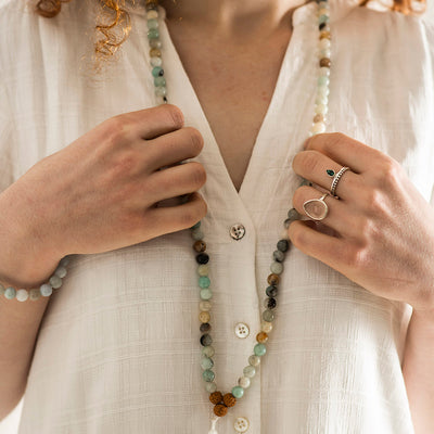 Amazonite 108 Mala Bead Necklace - Karma Living