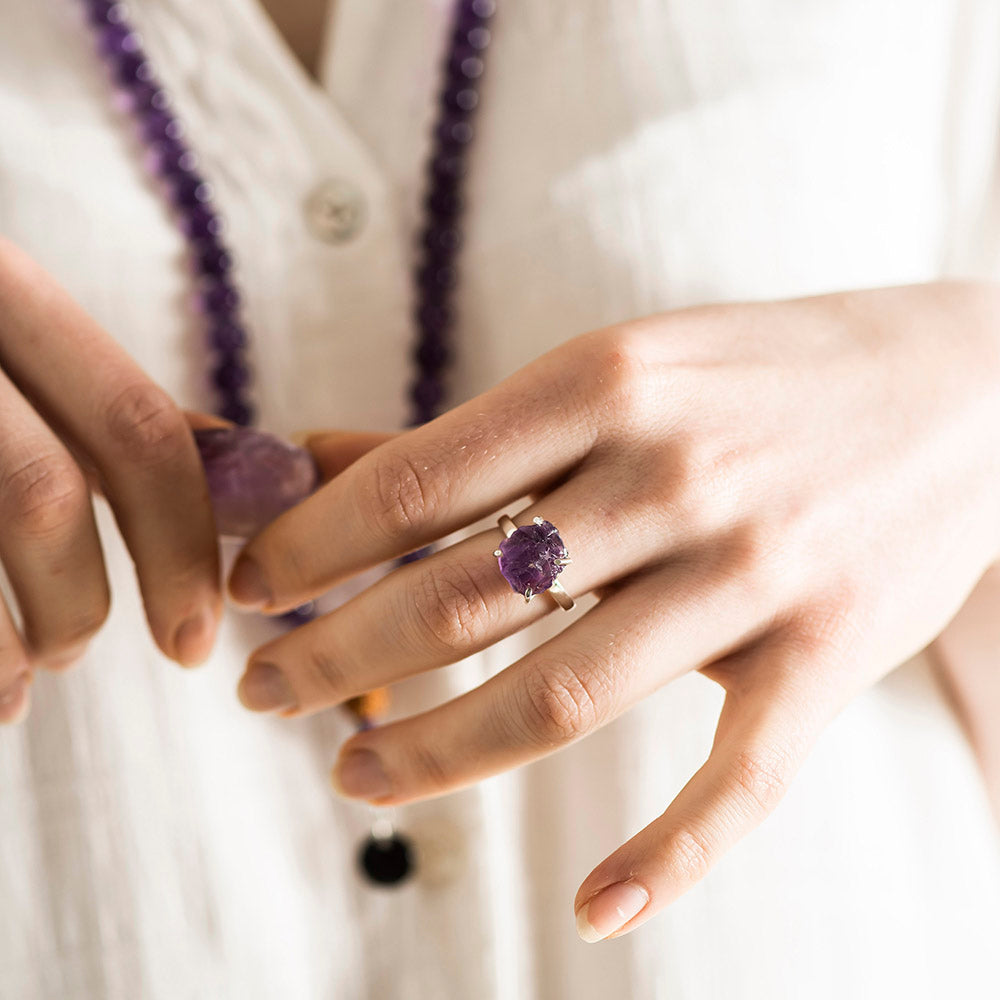 Rough Amethyst Ring - Karma Living