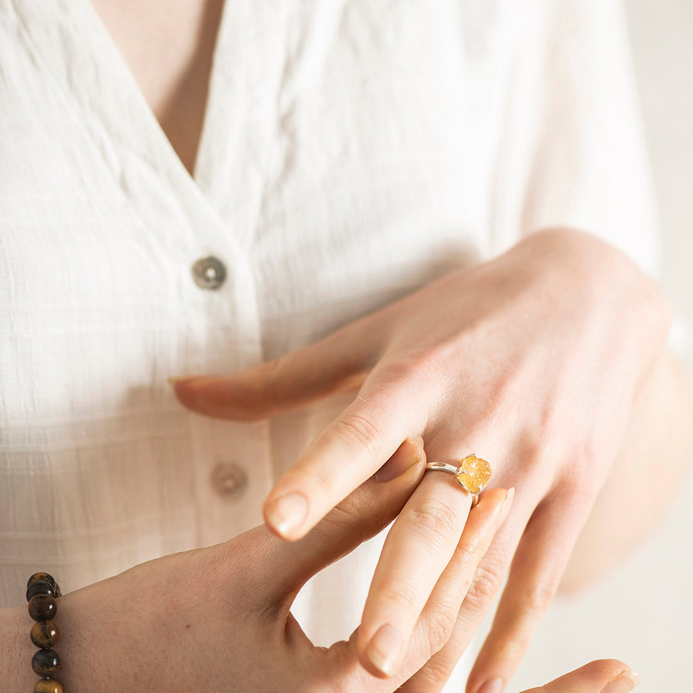 Rough Citrine Ring - Karma Living