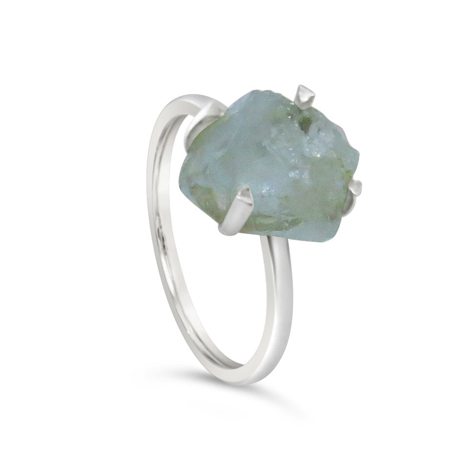 Rough Aquamarine Ring - Karma Living